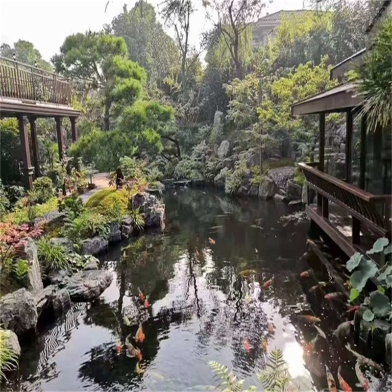 浦江庭院小型鱼池假山图片